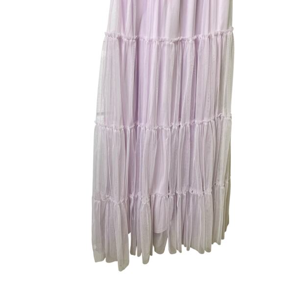 Audrey Parks + Francesca's Sleeveless Tiered Smocked Maxi Dress Lavendar S (2833 - Picture 5 of 9